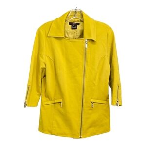 Luii Chartreuse Yellow Jacket Asymmetrical Zipper, Large